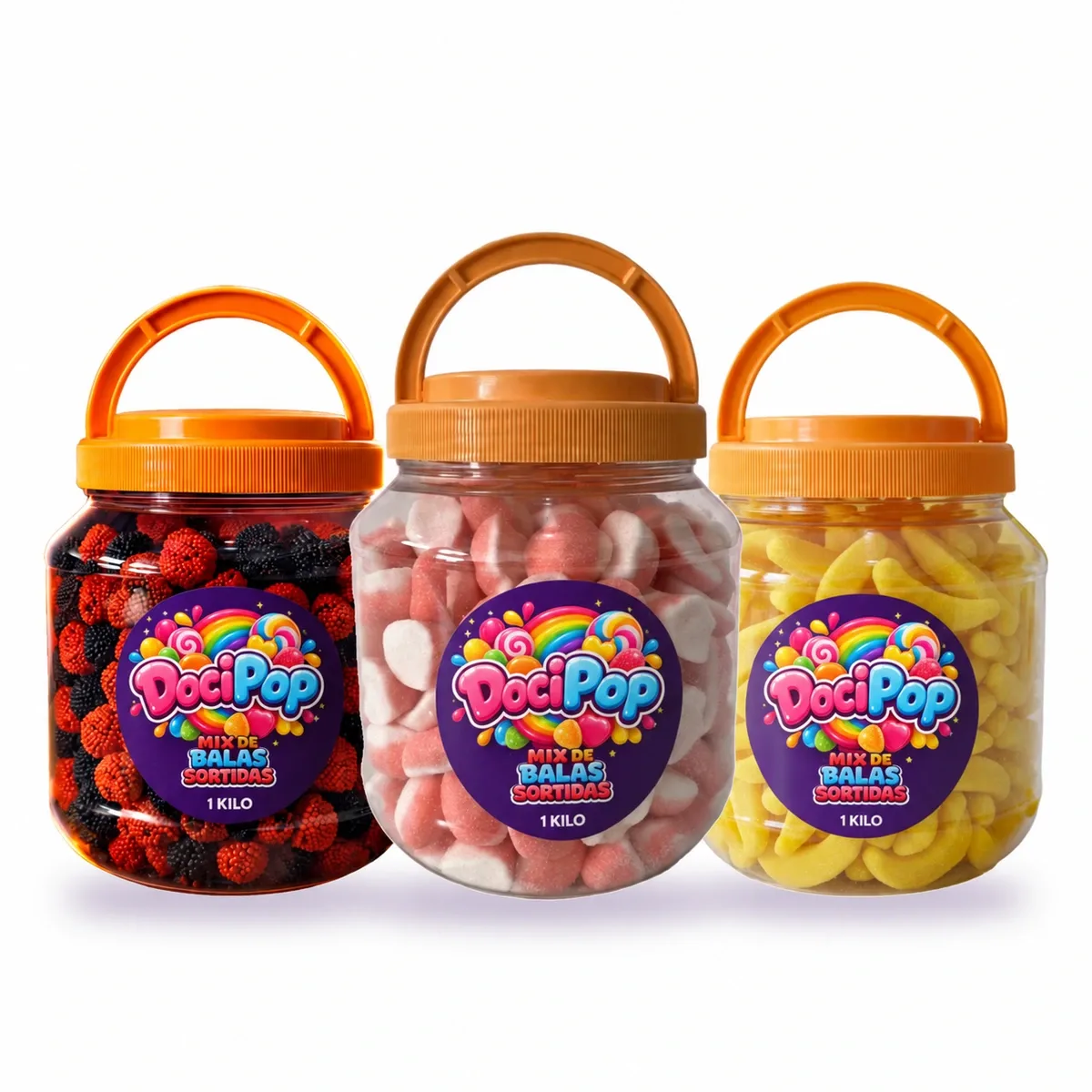 Combo Trio Docinho: Amora, Banana e Beijo Nuvem GumiPop