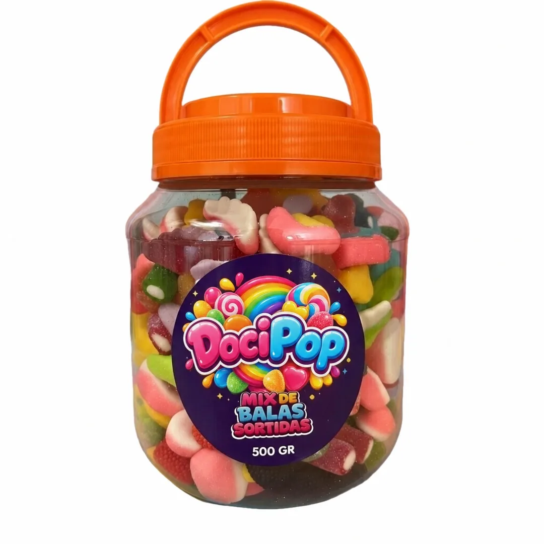 Mix de Balas de Gelatina Sortidas GumiPop em Pote
